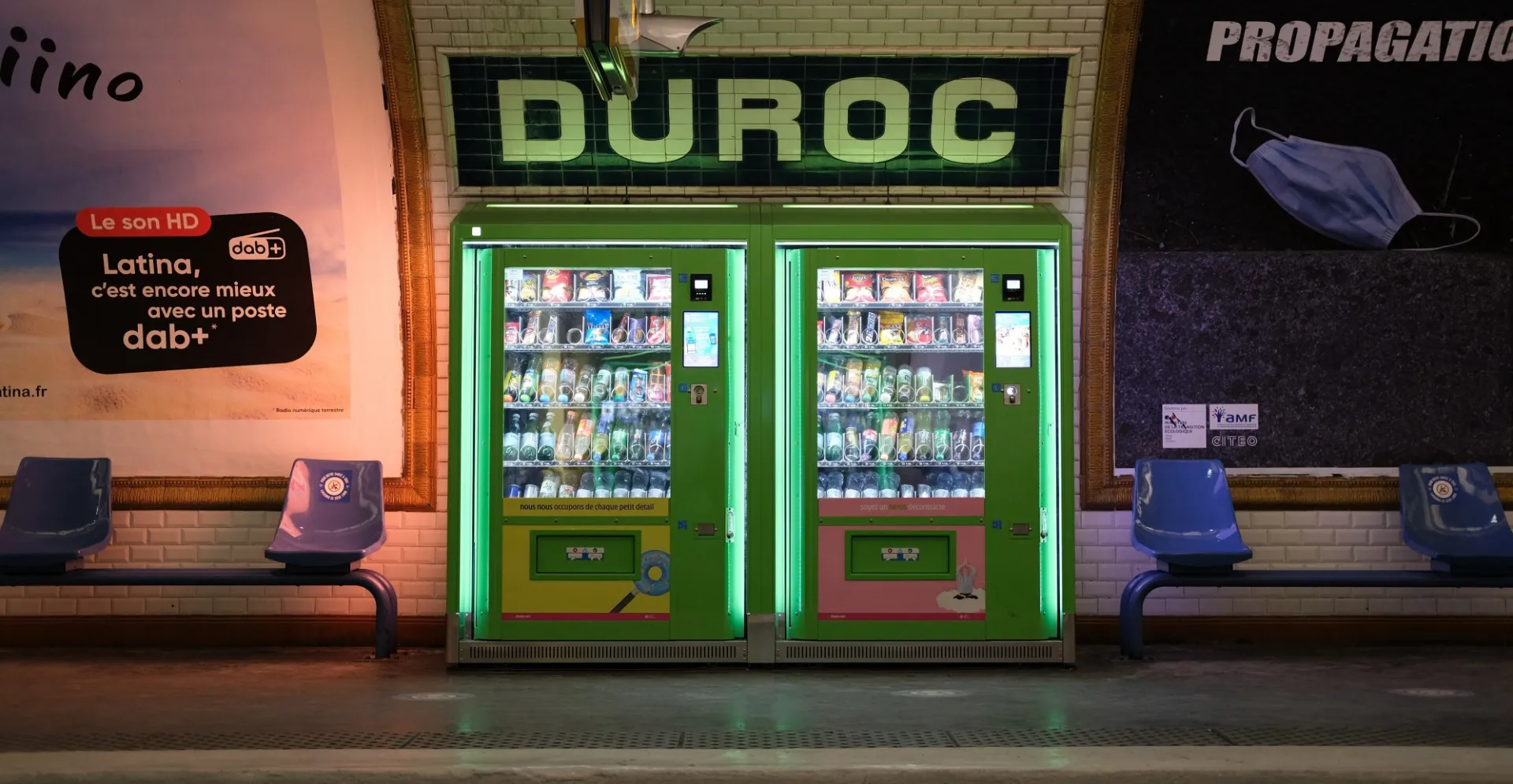 Paris metro station platform
