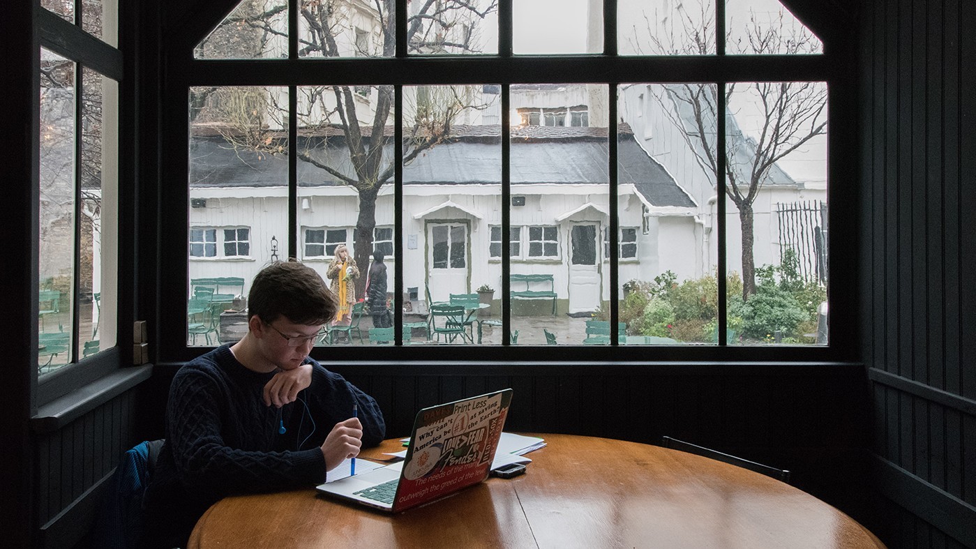 Student studying at Reid Hall