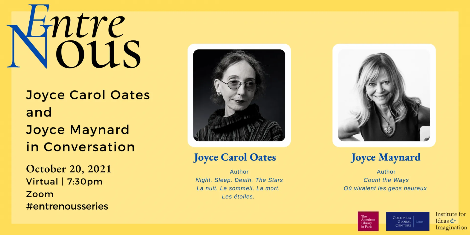 Entre Nous: Joyce Carol Oates and Joyce Maynard in conversation