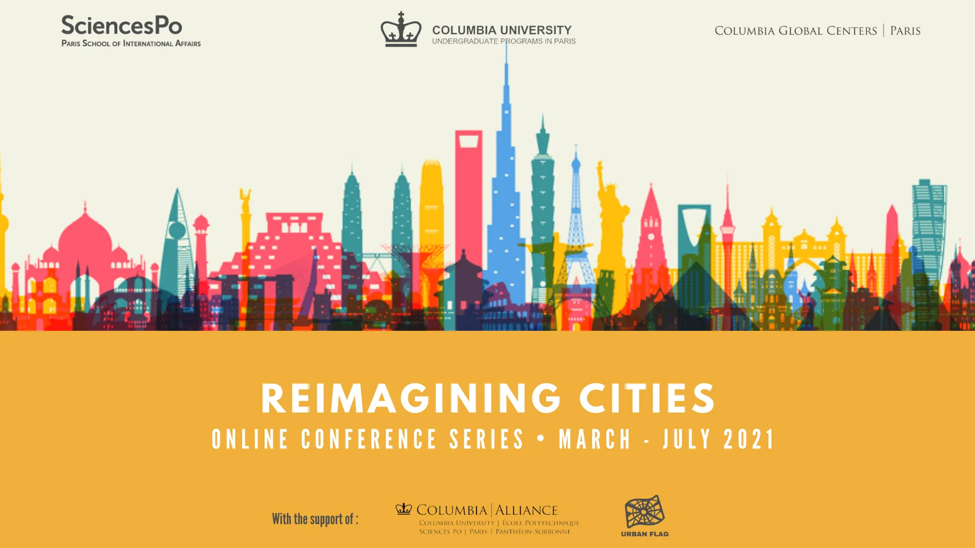 Reimagining Cities design with organizer logos